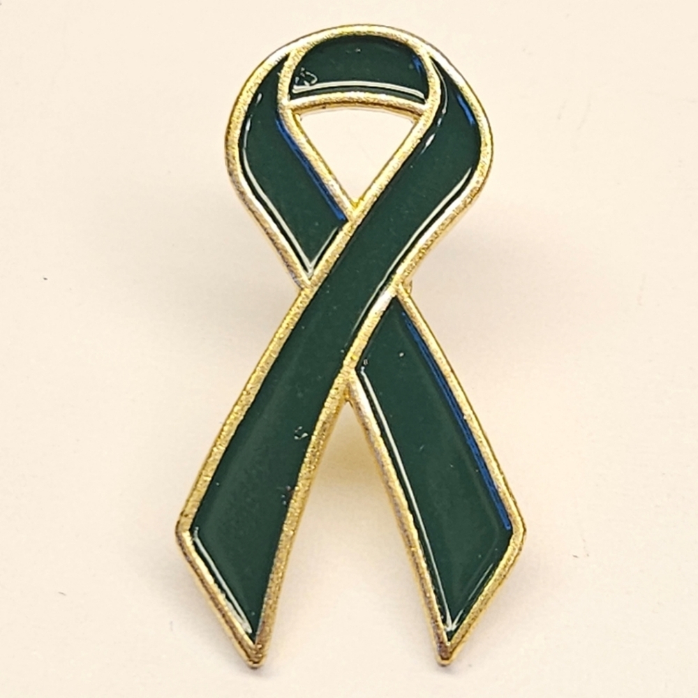 Green Awareness Ribbon Brooch